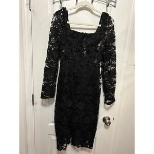 NWT Nutsnbolts Gothic Black Lace Lattice Bustier Dress Large Sheer